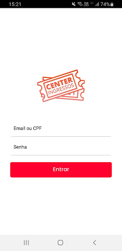 Android application Center Ingressos Recepcionista screenshort