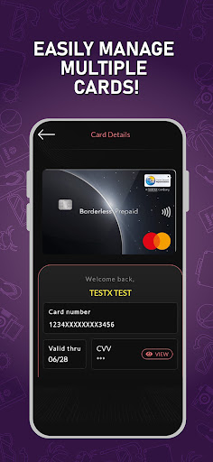 Android application Borderless Prepaid Card screenshort