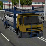 Cargo cars truck transporter icon
