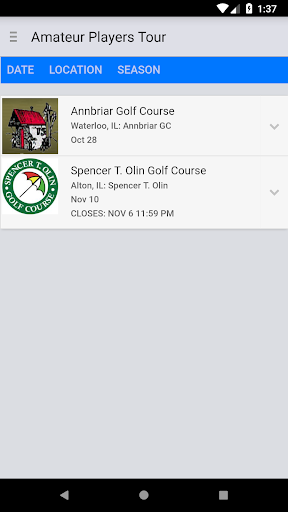 Amateur Players Tour Screen 2