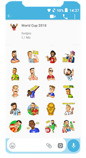 Fußballspieler-Aufkleber für Whatsapp Screenshot