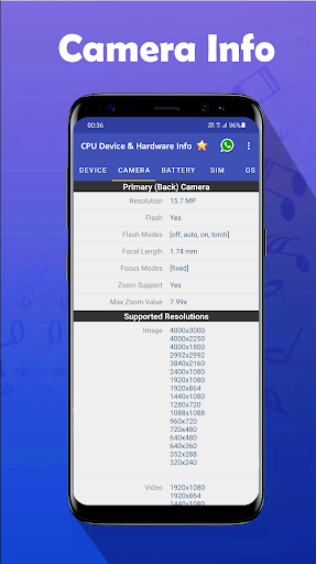 CPU Device & Hardware Info Screen 3