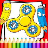 Fidget Spinner Coloring  book pages  free icon