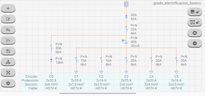 Enkeltråd - Elektriske diagrammer Skjermbilde