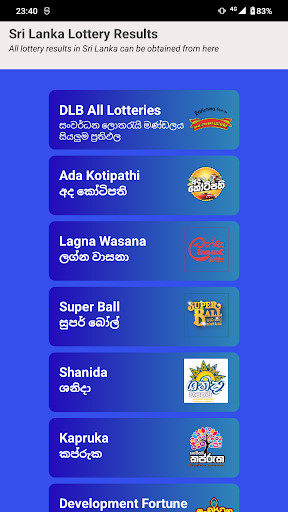 Sri Lanka Lottery Results Screen 3