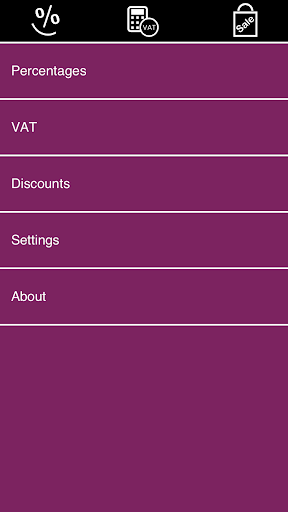 Android application Percentage Calculator screenshort