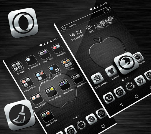 Crystal Silver Launcher Theme Screen 3