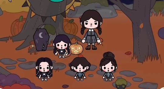 Toca Wednesday Addams and Enid