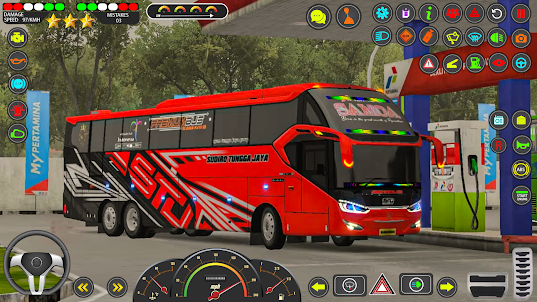 3D الحقيقي حافلة محاكي لعبة