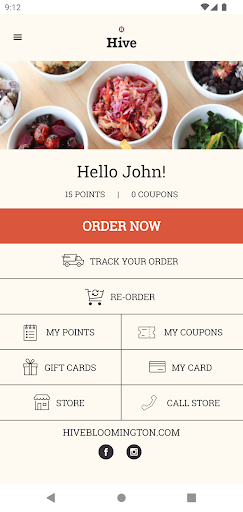 Android application Hive Restaurant screenshort