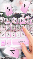 screenshot of Pink Floral Wall Keyboard Theme