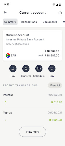 Investec Private Client Screen 3
