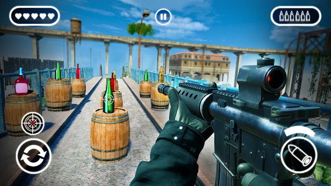 #4. Real 3d bottle shooter: Fun Bottle Shooting Games (Android) By: Comics Studio