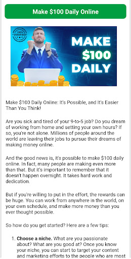 Make Money Online Guide Screen 3