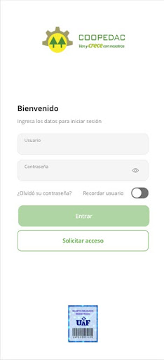 Android application Coopedac En Línea screenshort