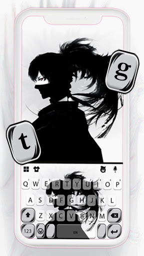 Android application Black Ninja Keyboard Backgroun screenshort