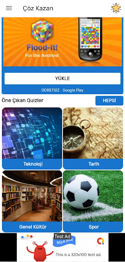 Android application Çöz Kazan - Quiz App screenshort