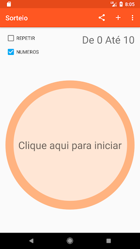 Android application Sorteio screenshort