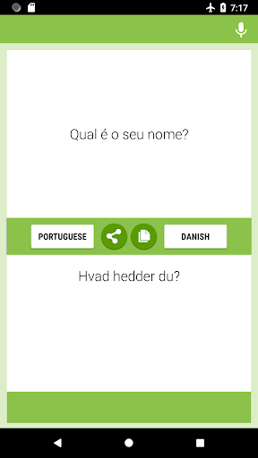 Android application Portuguese-Danish Translator screenshort
