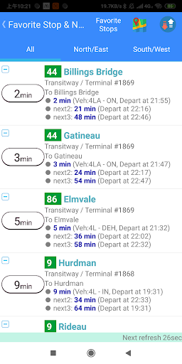 Ottawa Bus Tracker Screen 3