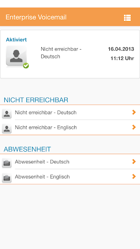 Android application Enterprise Voicemail screenshort