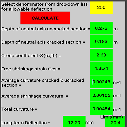 DEFLECTION IN RECTANGULAR BEAM