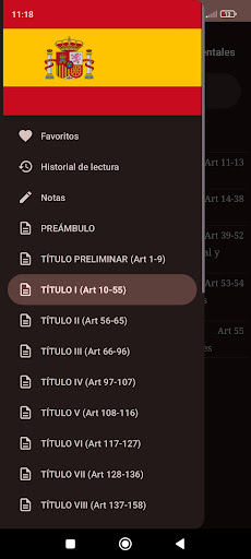 Android application Constitución Española screenshort