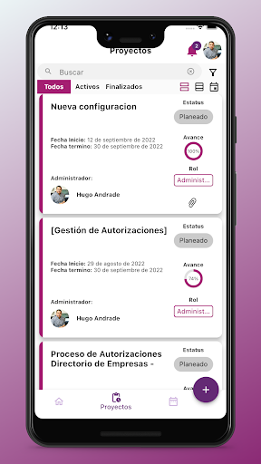 Proyectos Screen 2