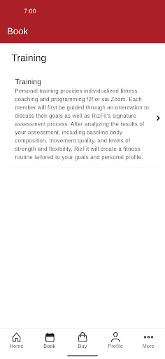 RizFit Screen 2