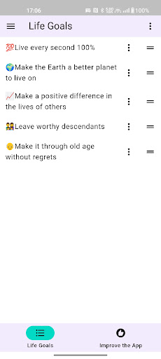 Android application World of Goals: tasks and plan screenshort