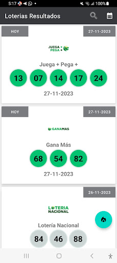 Android application Loterias Resultados screenshort