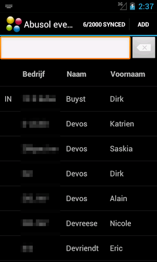 Android application eventcheckin screenshort