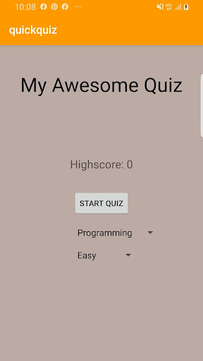 Android application quckquiz screenshort