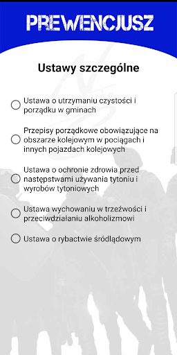 Android application Prewencjusz screenshort
