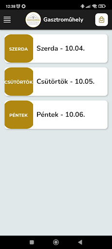 Android application Gasztro Műhely screenshort