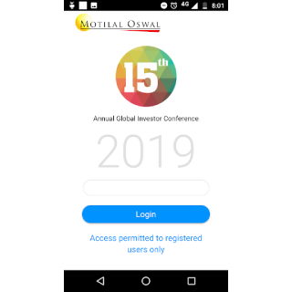 Android application Motilal Oswal Conferences screenshort