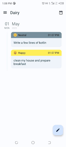 Diary App Screen 2