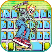 Cool Skate Skull Graffiti Keyboard Theme