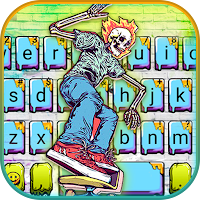 Cool Skate Skull Graffiti Keyb