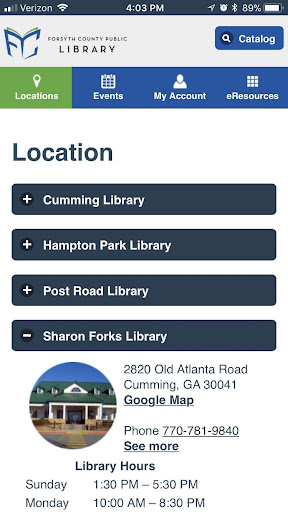 Forsyth County Public Library Screen 3