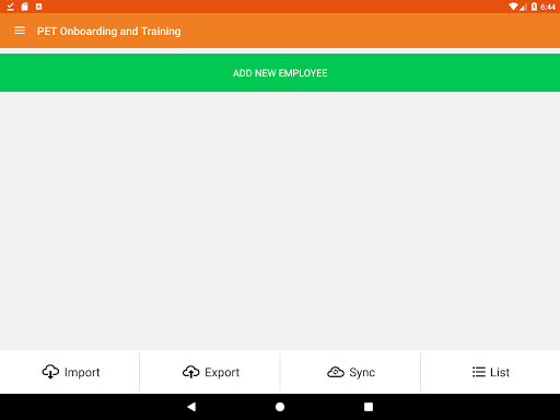 PET Onboarding and Training Screen 2