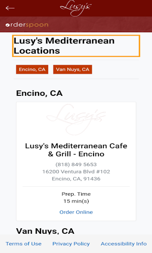 Lusys Mediterranean Cafe Screen 2