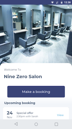 Android application Nine Zero Salon screenshort