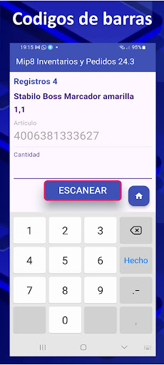 Android application Mip8 Inventarios y pedidos. screenshort