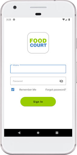 Android application FoodCourt Coordinator screenshort