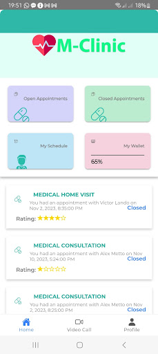 Android application M-Clinic Medic screenshort