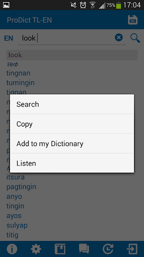 Filipino - English dictionary Screen 3
