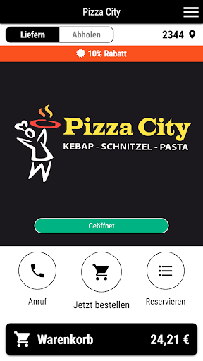 Android application Pizza City screenshort