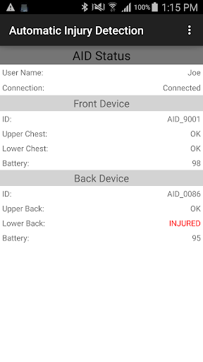 Automatic Injury Detection Screen 2
