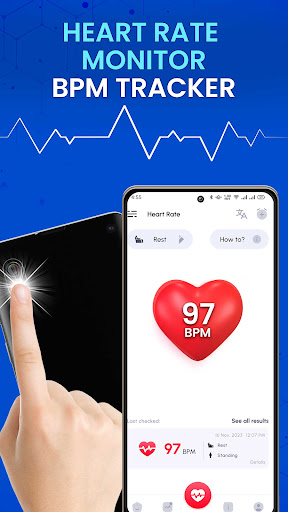 Android application Heart Rate Monitor BPM Tracker screenshort